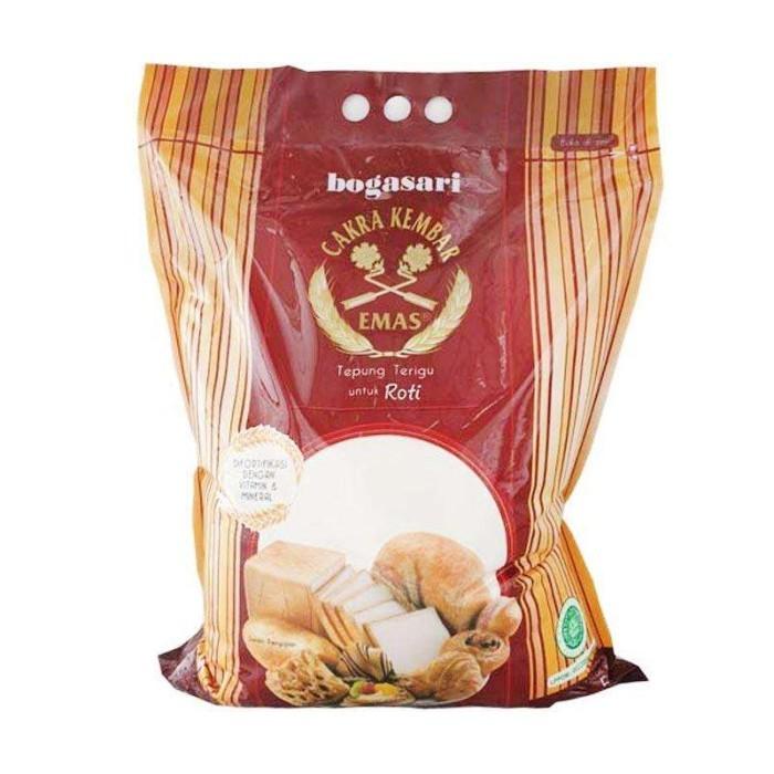 

Best Seller Tepung Cakra Kembar Emas Roti 5Kg Cakra Mas Roti