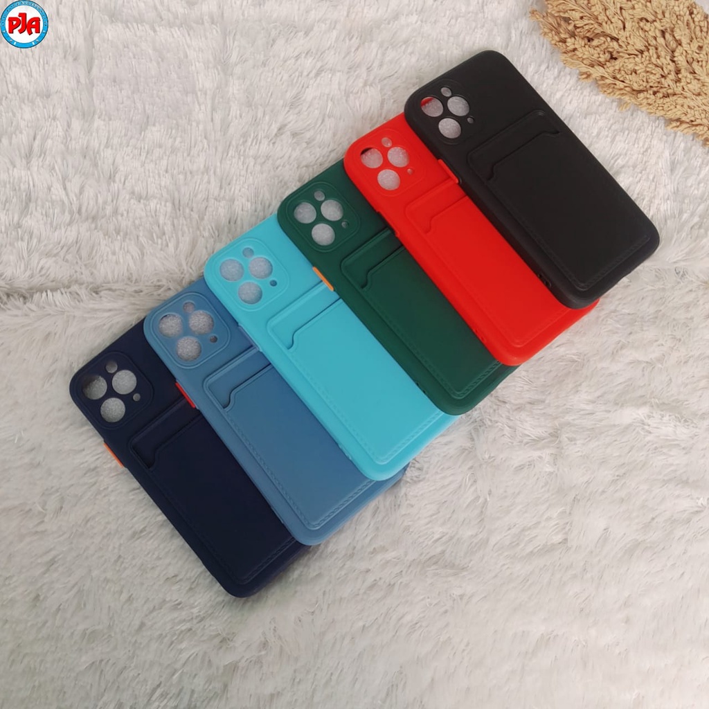 Case Softcase Casing Silikon Macaron Slot Card Iphone X Xs Xs Max 11 12 12 Mini 12 Pro 12 Pro Max