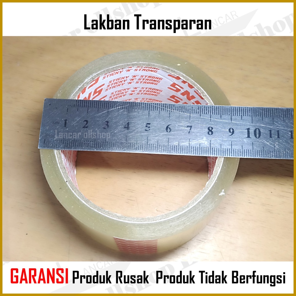 Lakban Bening Isolasi Selotip Clear Tape 45MM / Plakban Solasi Transparan Isolasi Packing 72 Yard