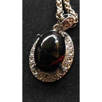 Cincin Batu Akik LIONTIN + KALUNG TITANIUM AKIK KECUBUNG API TOP QUALITY FS159