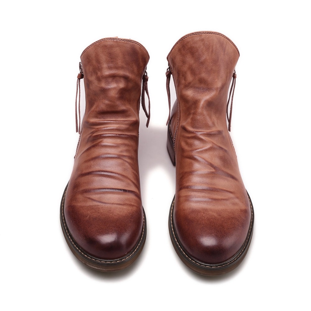 Best Seller Sepatu Boots Martin Resleting Casual Tinggi Pria Semi Formal Cowok Dewasa Pesta Kulit Lembut Kerja Handmade Keren 261