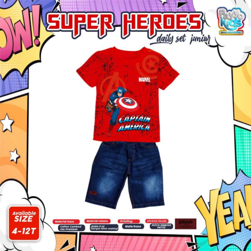 Set Jeans Super Hero by Payyo kids/setelan anak cowok 4-12T