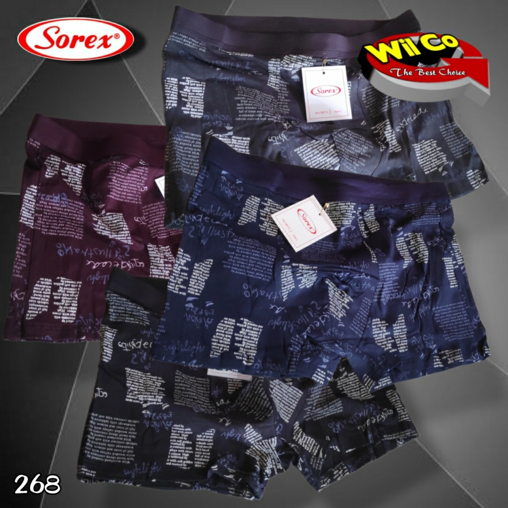 K268D - (DIJUAL PER 1 BOX ISI 2 Pcs)  CELANA DALAM PRIA CD BOXER PRIA PAKIAN DALAM SOREX TRENDY SIZE M L XL