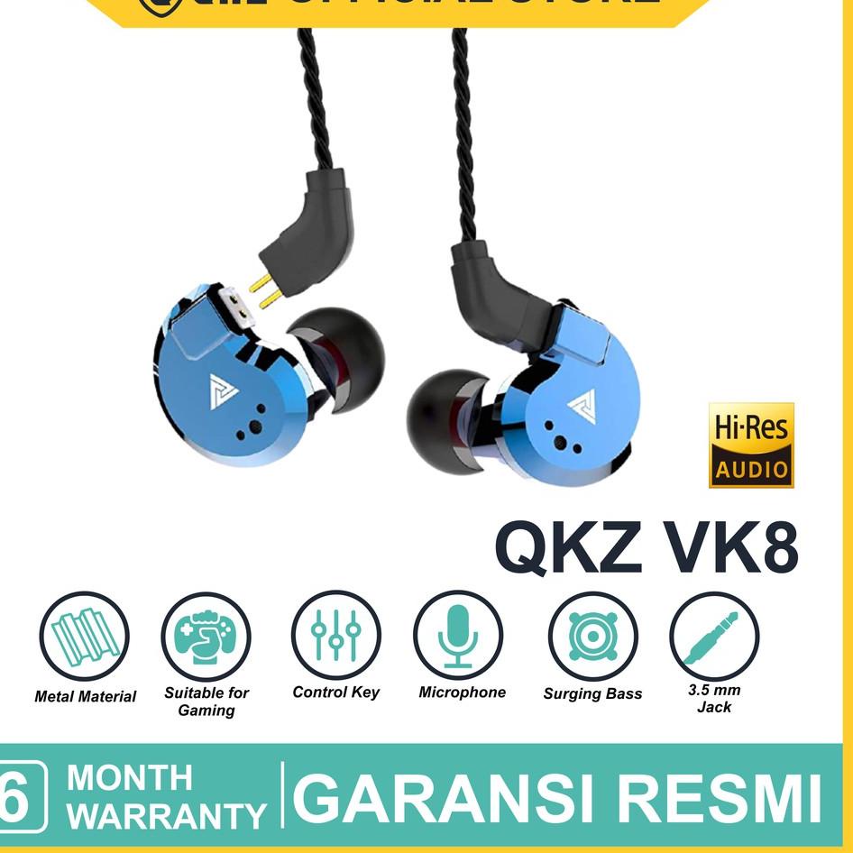 ♣ QKZ VK8 with Mic Sport Gaming Hi-Res Earphones Hight Quality In-Ear Earbuds HIFI ✮