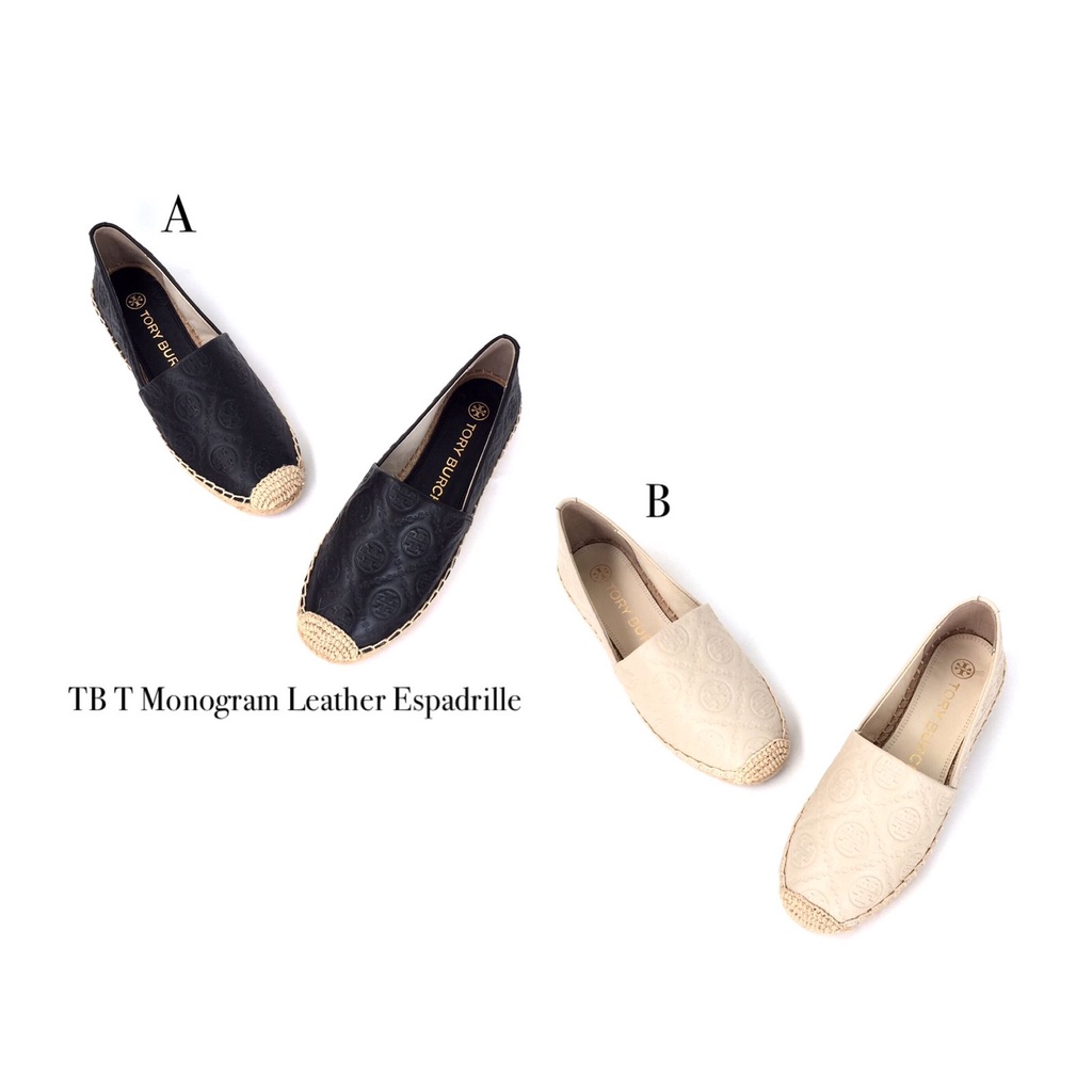 Sepatu Tortor T Monogram Leather Espadrille
