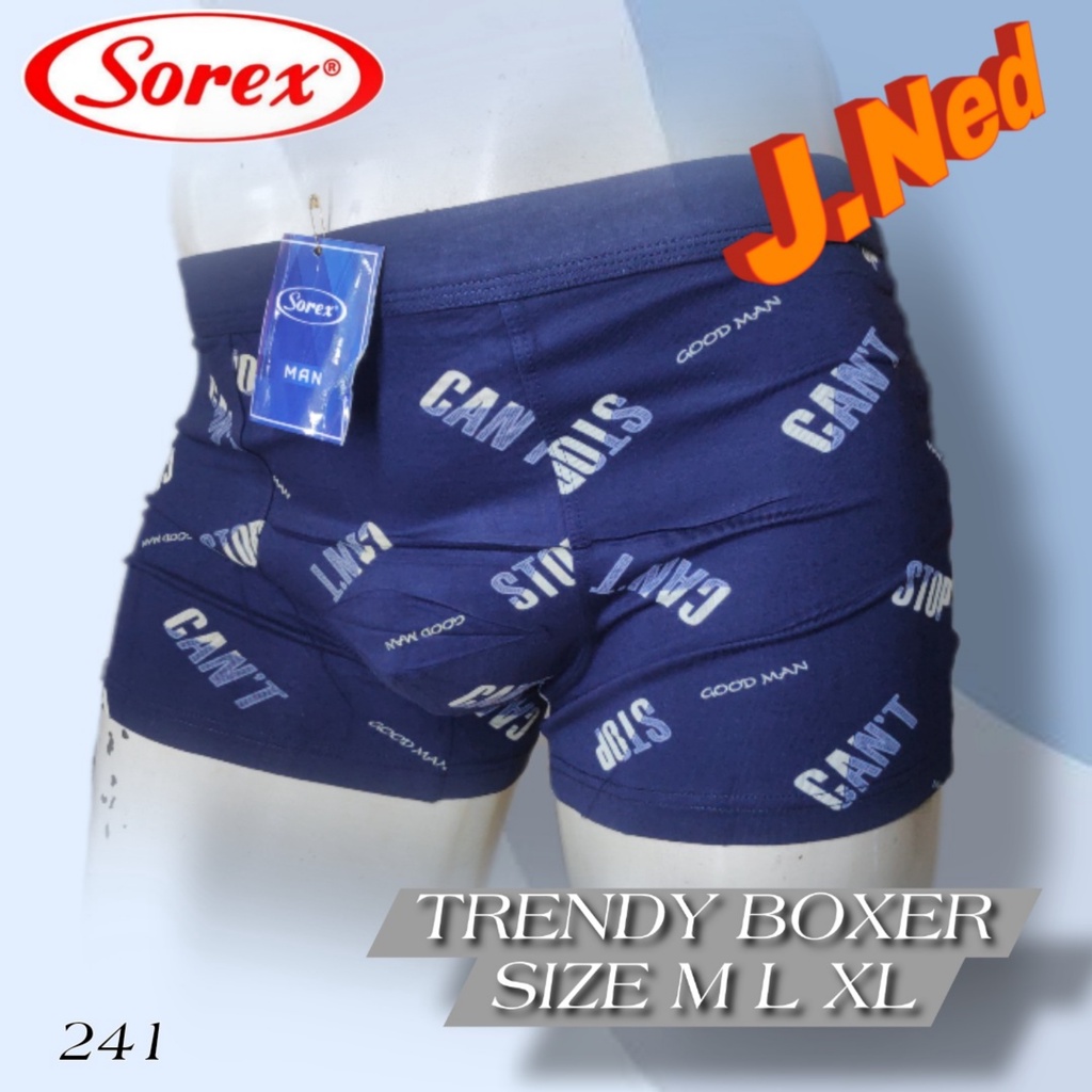 J241D HARGA 1BOX ISI 2 PCS BOXER PRIA SOREX MOTIF SIZE M - XL