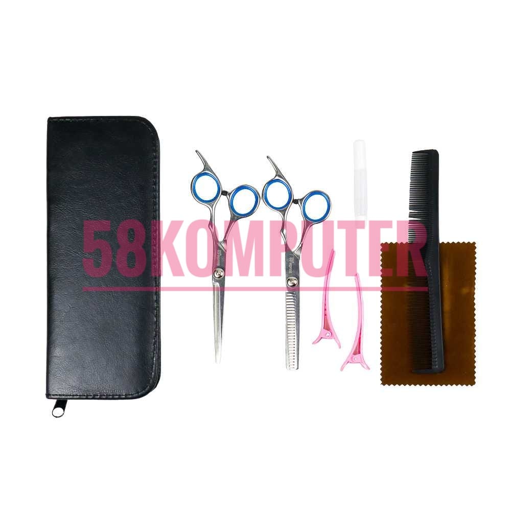 Peralatan Set Gunting Rambut Salon Profesional Lengkap Berkualitas Gunting Rambut Sasak Shilla Gunting Rambut Sasak Original Murah Import  Sisir Jepitan Plus Dompet Penyimpana Alat Panagkas Rambut BHT002