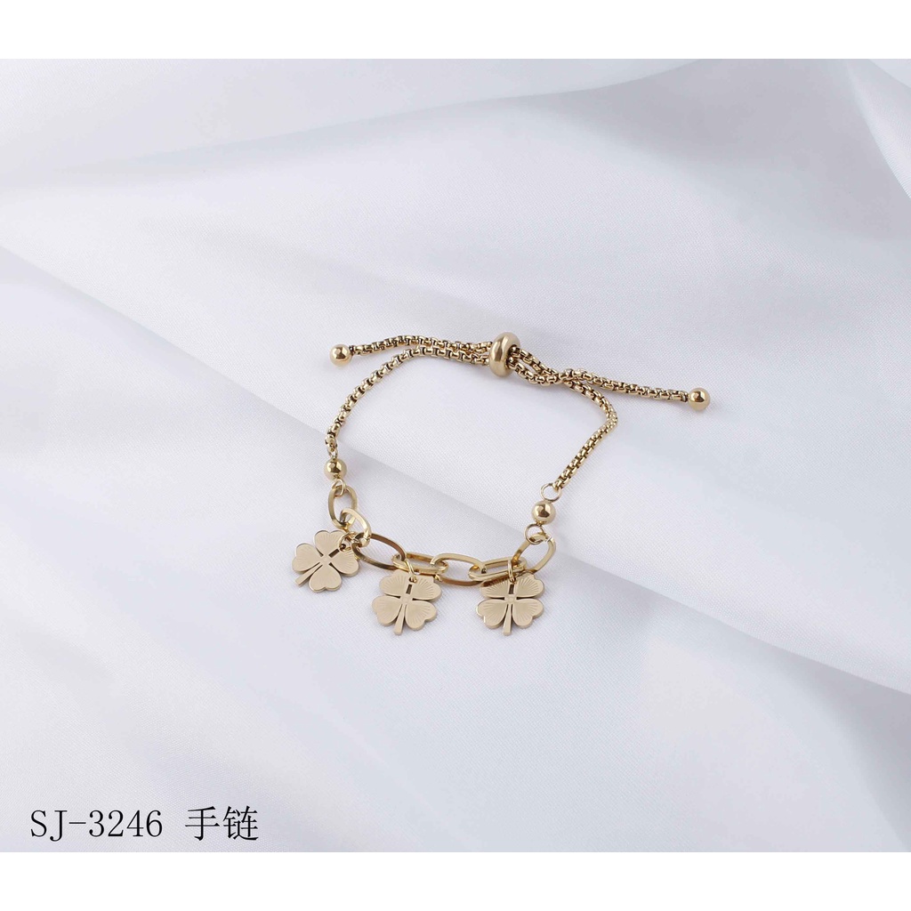 Titanium Gelang Serut  Anti karat Perhiasan Wanita 3246/2679