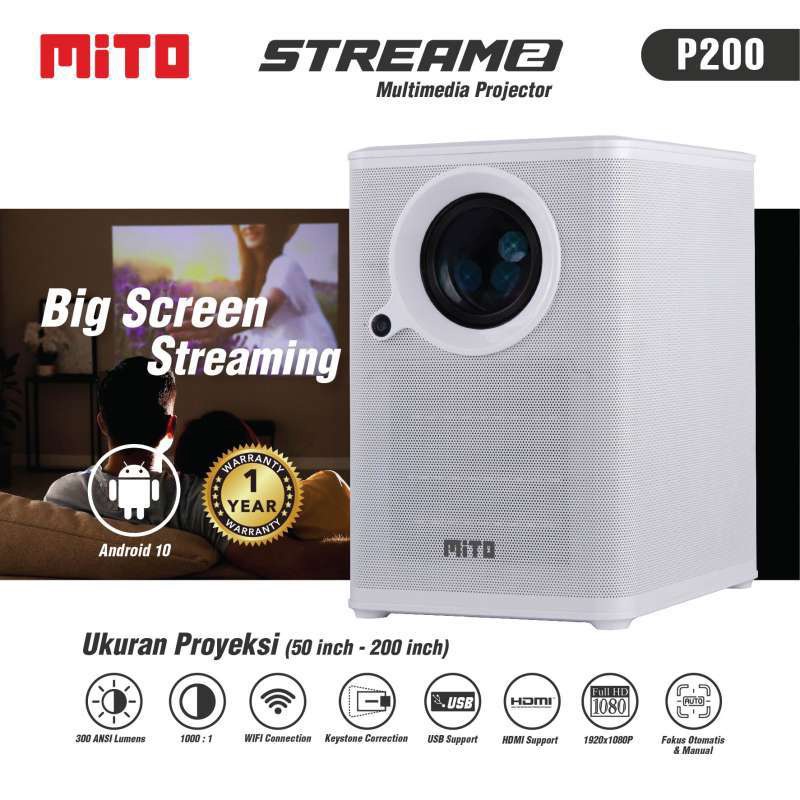 Mito Projector Multimedia Stream 2 - Smart Projector P200 / P-200 / P 200 Original