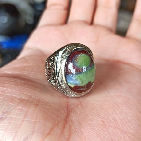 Batu Cincin  BATU AKIK NATURAL PANCAWARNA EDONG ASLI GARUT BOS PGS261
