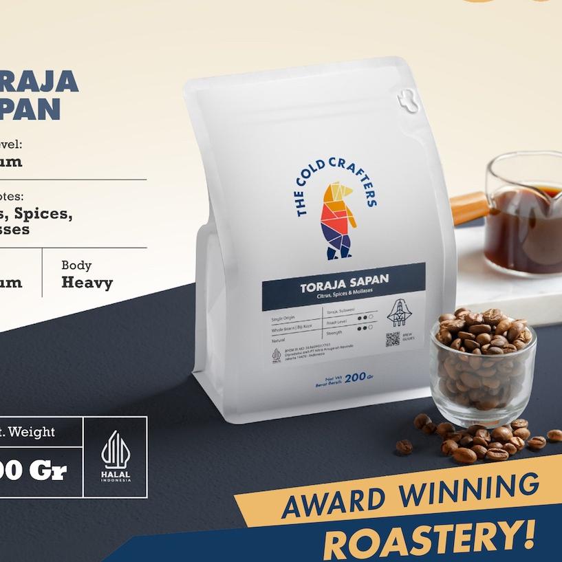 

❆ The Cold Crafters - Toraja Sapan Arabica Grade 1 Biji Kopi Roasted Beans - BIJI KOPI 100gr/200gr/1kg ♣