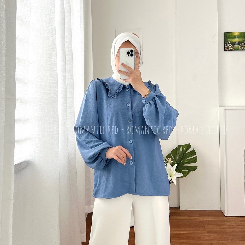 ALINA BLOUSE | Crinkle CEY Airflow | Baju Kuliah Kampus | Blouse Wanita | Baju Polos | Baju Kekinian