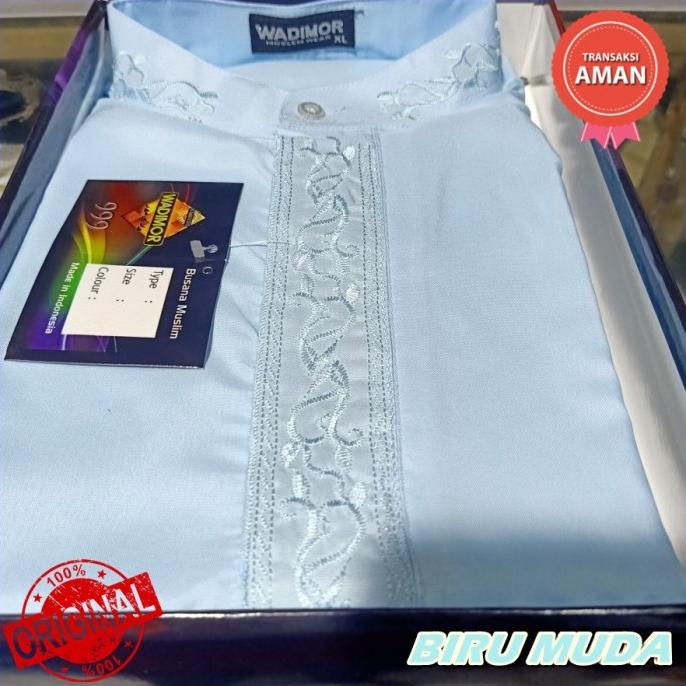 TERBARU Baju koko kemeja Wadimor lengan panjang biru muda fashion muslim pria /BAJU KOKO PRIA/BAJU K