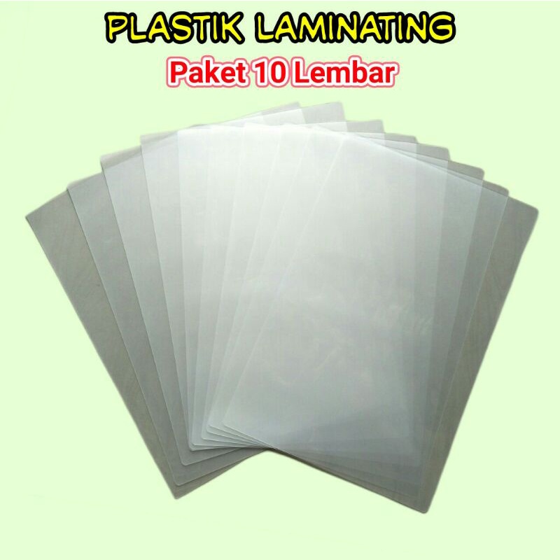 

Paket 10 Lembar Plastik Laminating/10 Pcs Laminating Pouch Film 100micron Berkualitas