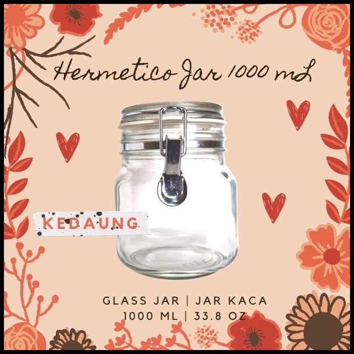 

Hermetico Jar 1000 Ml (1 Liter) | Toples Kaca Tutup Kait | Jar Cantik