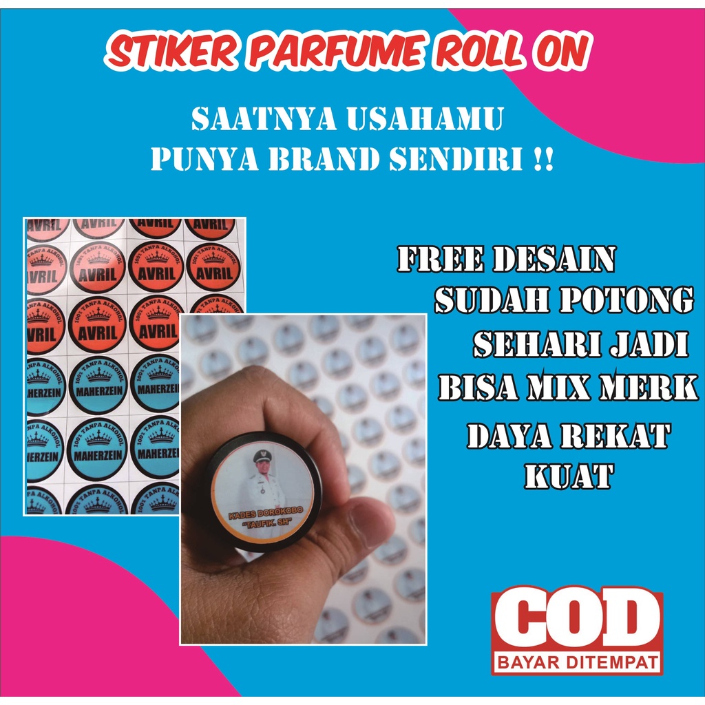 

Stiker Parfume Roll on 8ml Custom Bisa Kasih Brand Sendiri