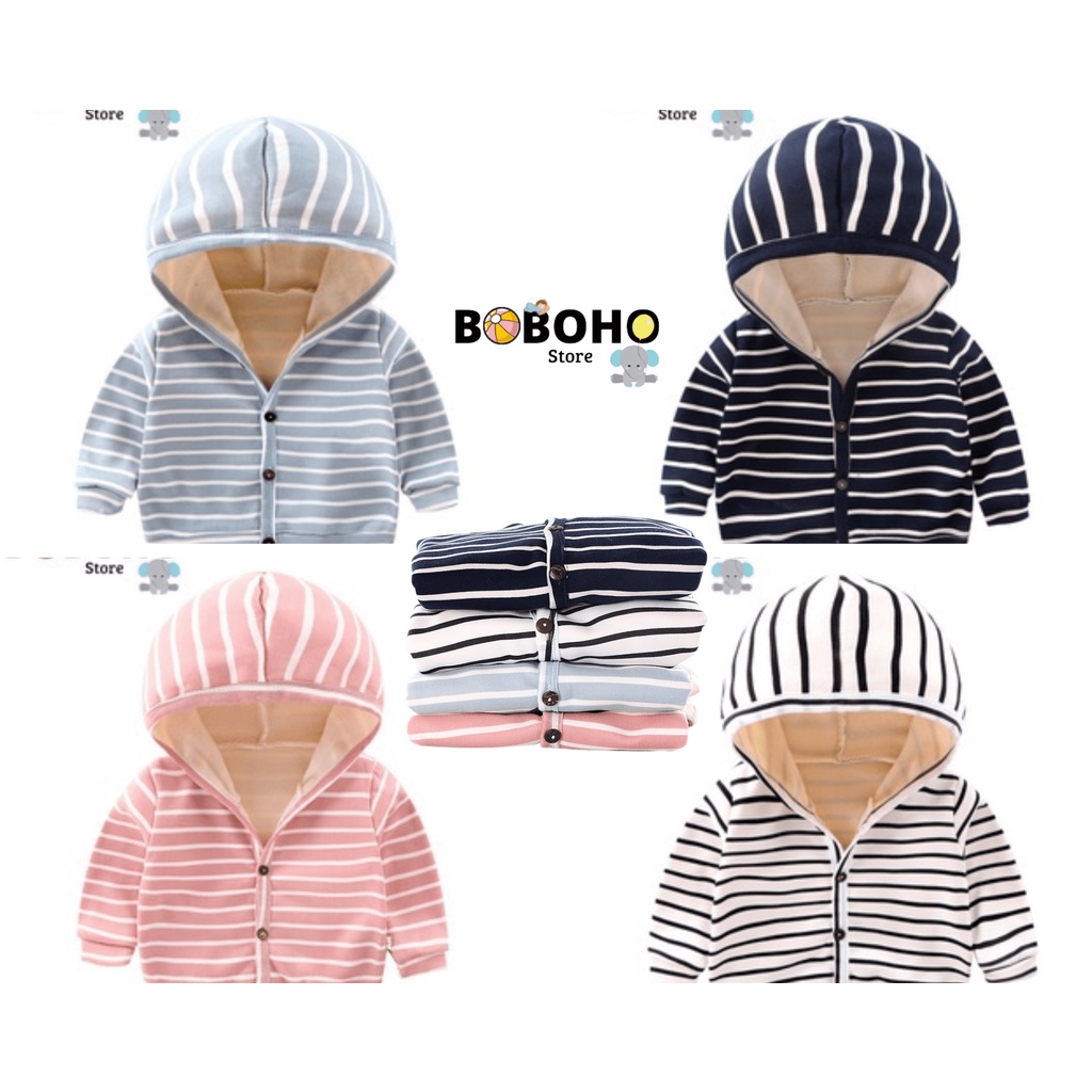 BOBOHO - JAKET ANAK HOODIE IMPORT MOTIF GARIS /JAKET ANAK MUSIM SEMI / JAKET ANAK UNISEX / JAKET HOODIE IMPORT PREMIUM