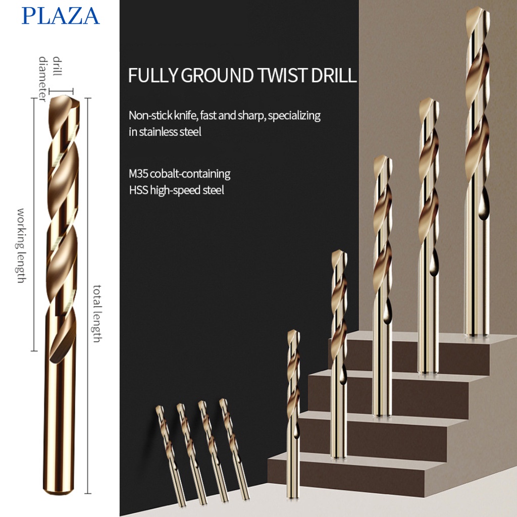 MATA BOR HSS COBALT M35 TWIST DRILL BITS 10 MM TCT CO BAJA LURUS BESI