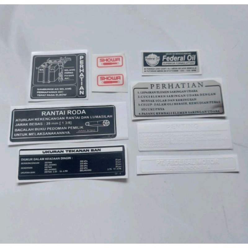 Stiker keterangan full body honda win 100