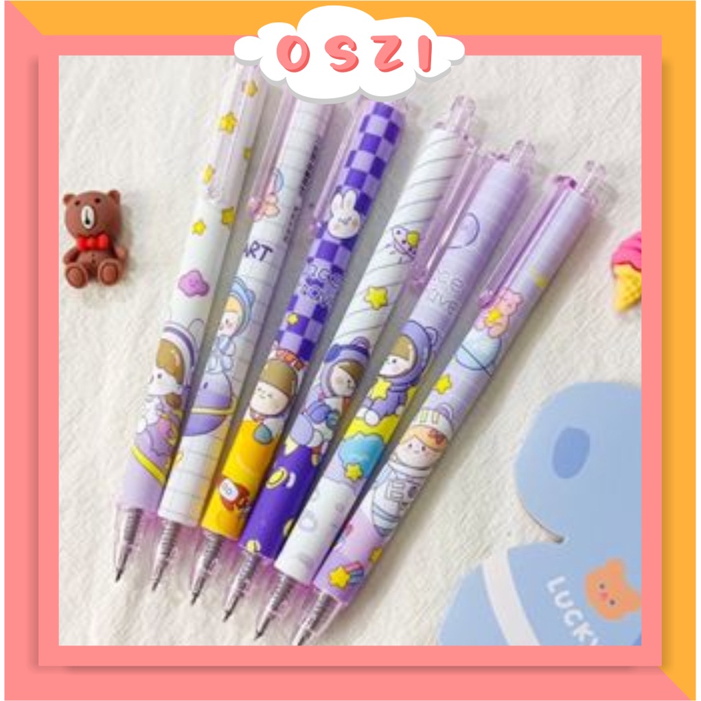 

OZ Pulpen Gel Motif Karakter Pulpen Pelajar Dan Kantor Pena Lucu Purple Series Kawaii Gel Ink Pen S052