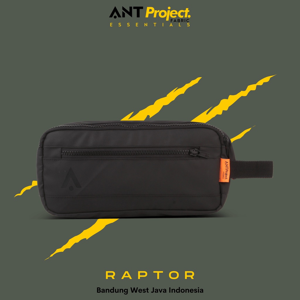 ANT PROJECT - Tas Clucth Bag RAPTOR Black Organizer - Doppkit