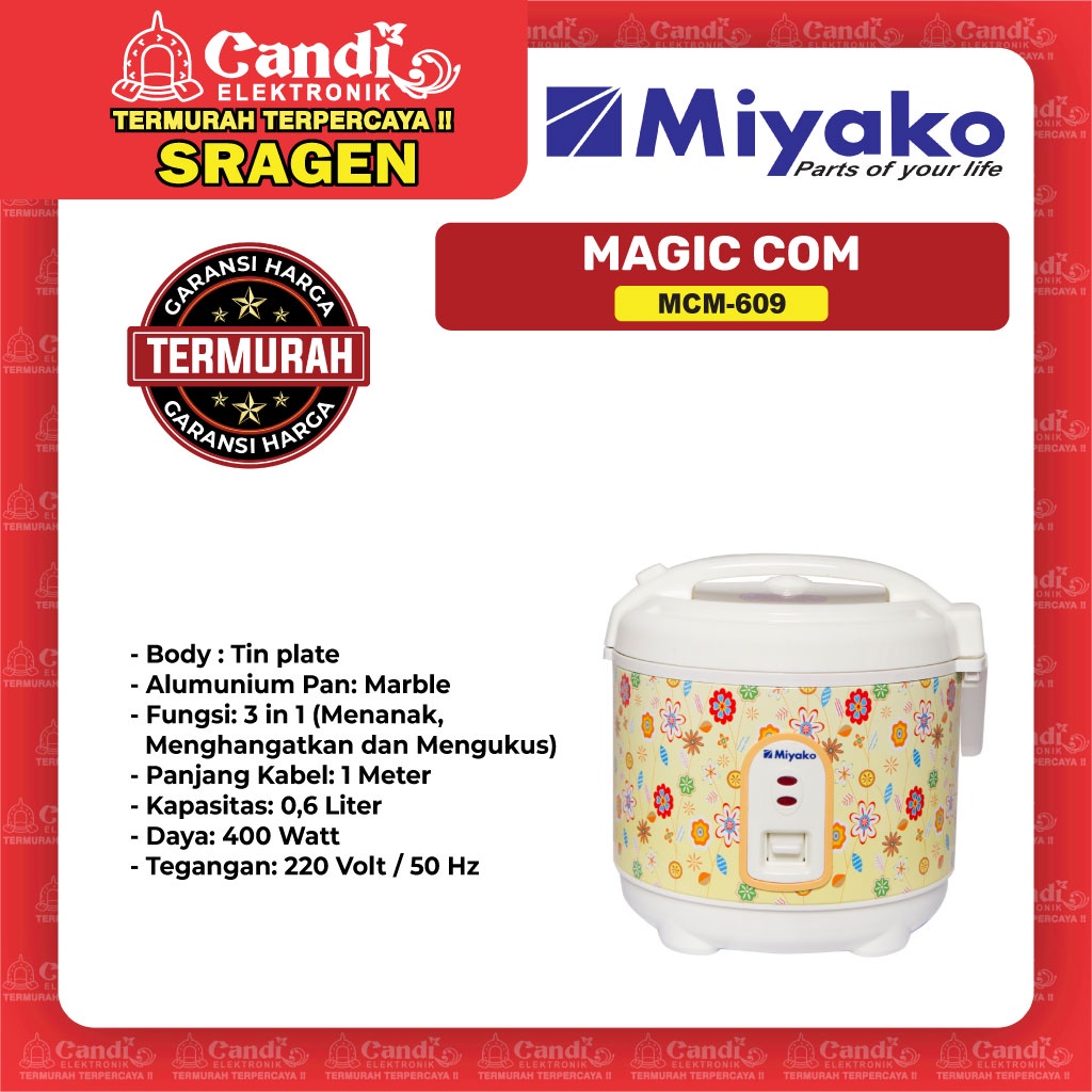 MIYAKO Magic Com Mini 0.6 Liter- MCM-609