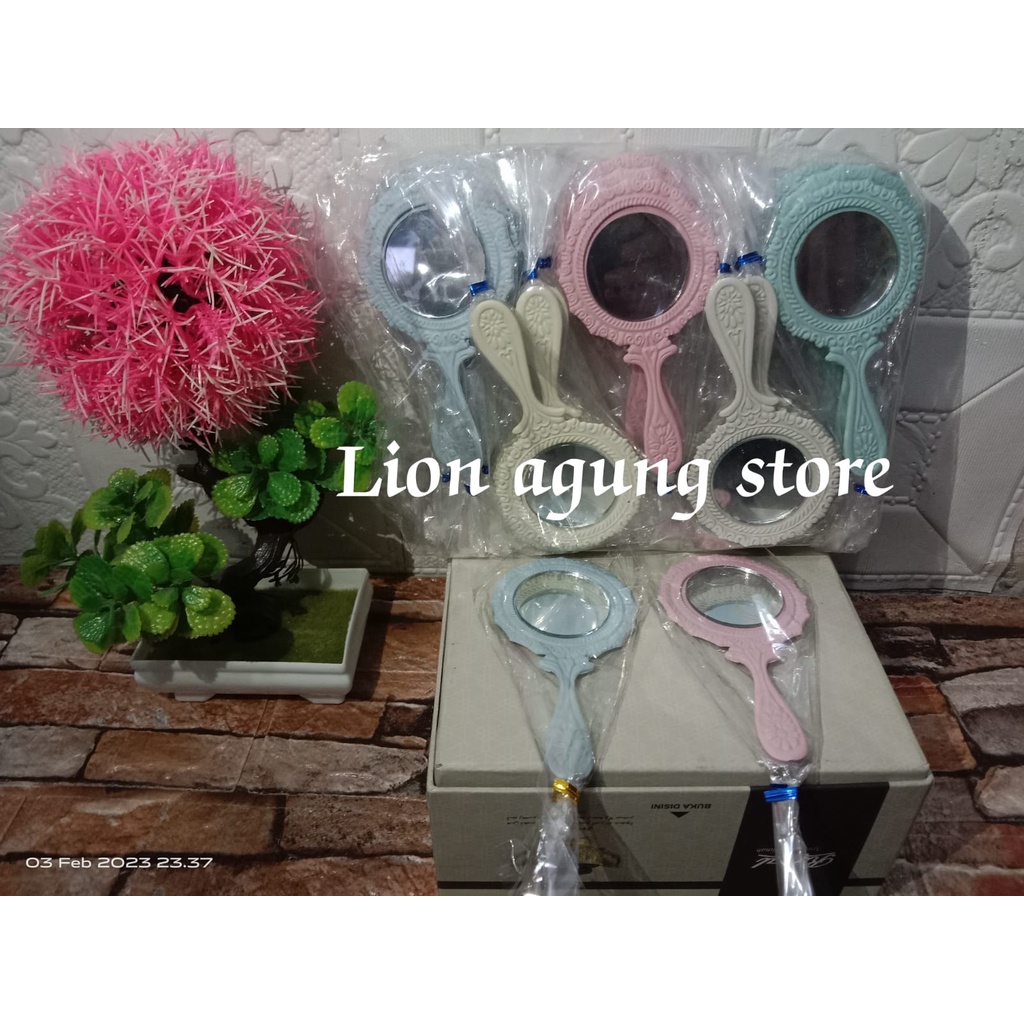 50 pcs souvenir pernikahan kaca cermin mawar warna soft / souvenir kaca bulat / souvenir kaca gagang