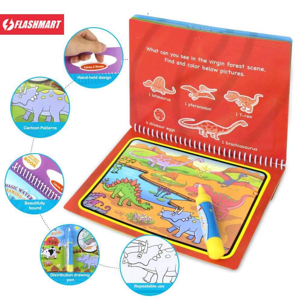 Flashmart Buku Mewarnai Cat Air Anak Magic Water Book - Gift-2358-1