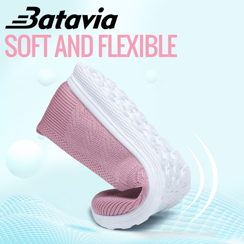 Batavia 2023 baru import sepatu flat wanita slip on sepatu wanita rajut bernapas sepatu wanita Fashion premium sepatu ibu Shoes sepatu datar kanvas shoes wanita  sepatu wanita korea A166