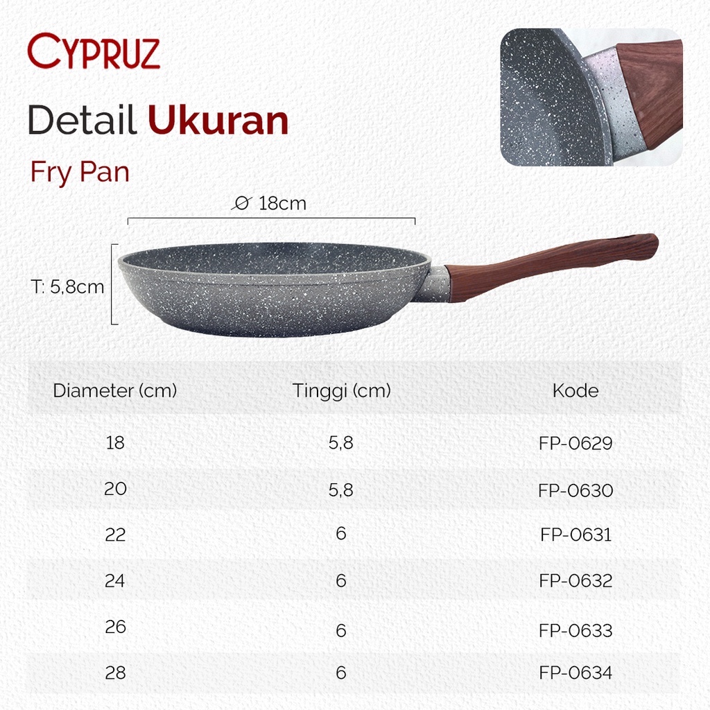 Cypruz Fry Pan Induksi Marble Series