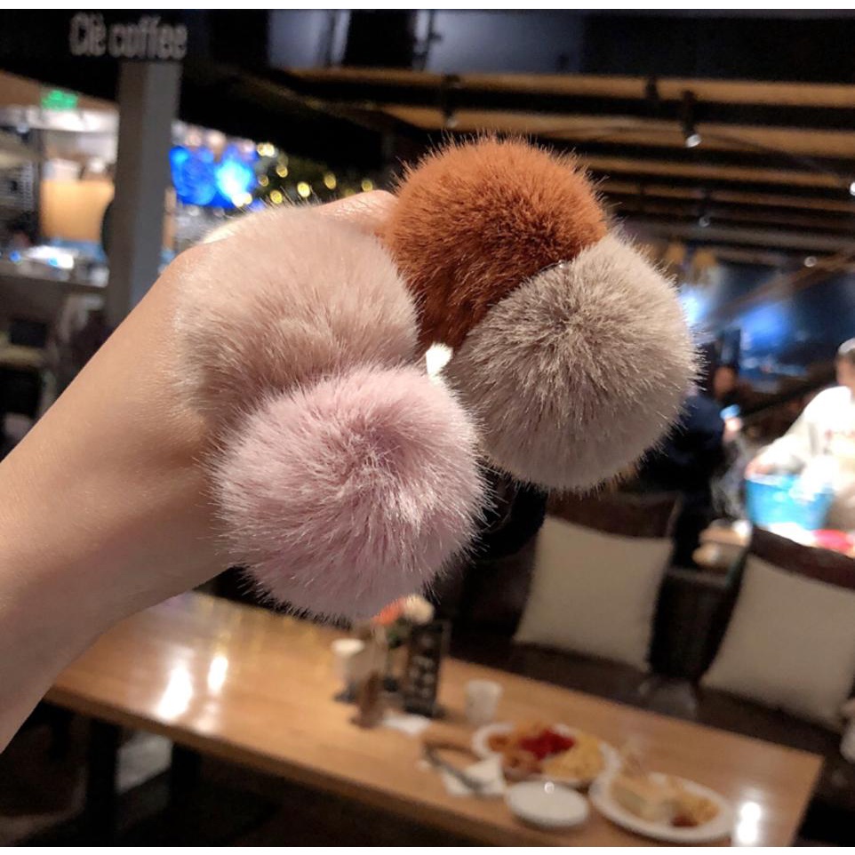 Ikat Rambut Gaya Korea Lucu Karet Gelang Bola Sederhana