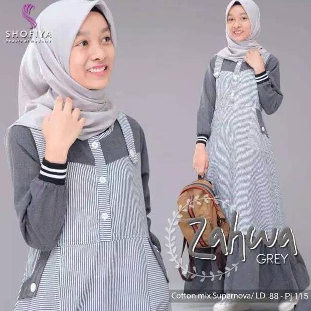 Gamis Zahwa Gamis Remaja tanggung / baju gamis Anak remaja bahan katun