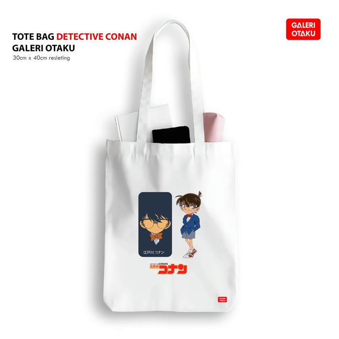 TOTE BAG DETECTIVE CONAN / TOTEBAG ANIME PREMIUM ORIGINAL GALERI OTAKU /SINICHI KUDO / CONAN EDOGAWA / KAITO KID / TOTEBAG KANVAS RESLETING