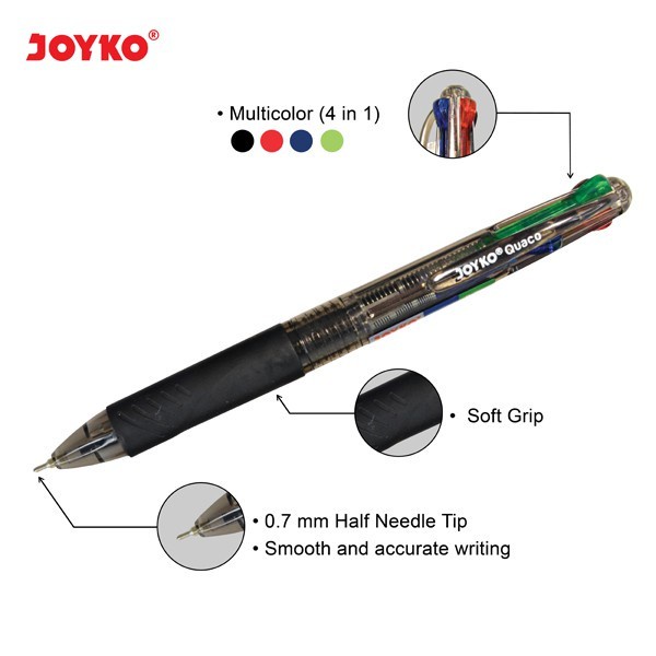 

Joyko Ball pen BP-213 QUACO,4 warna - 12 Pcs