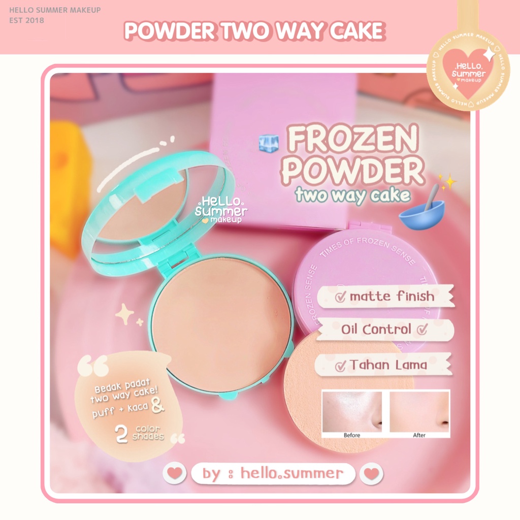 FROZEN Pressed Mineral Powder Make Up Bedak Padat Two Way Cake Matte Finish Oil Control 10gr