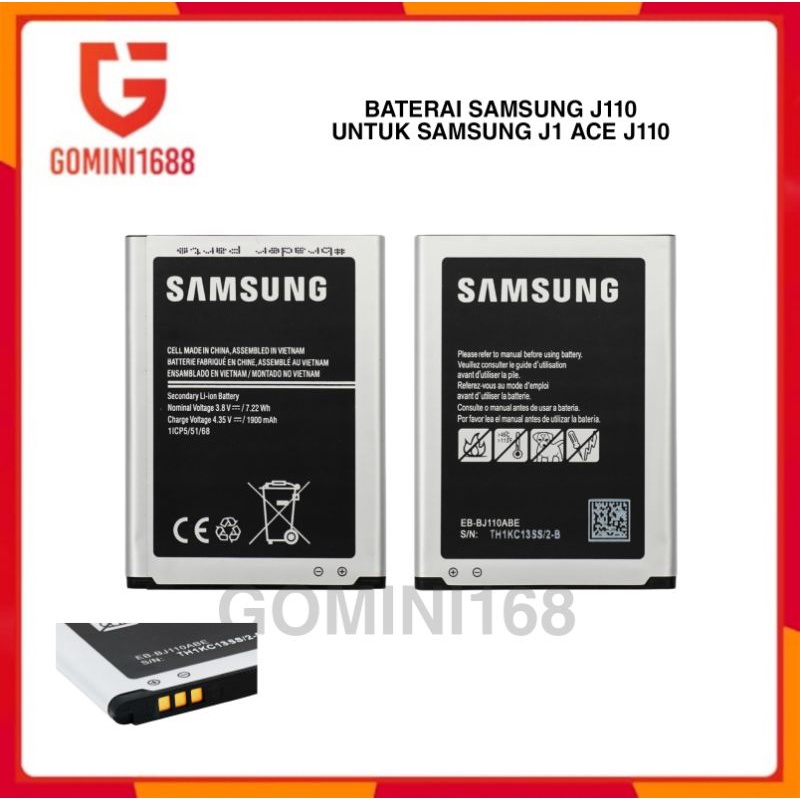 Baterai Samsung J110 Untuk Hp  Galaxy J1 Ace Bat J1ace J1 2016