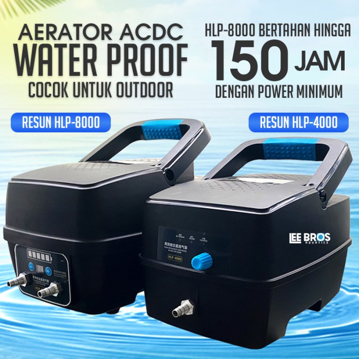 Terlaris Aerator Aerator Resun Acdc Waterproof Bertahan 9-150 Jam Super Strong