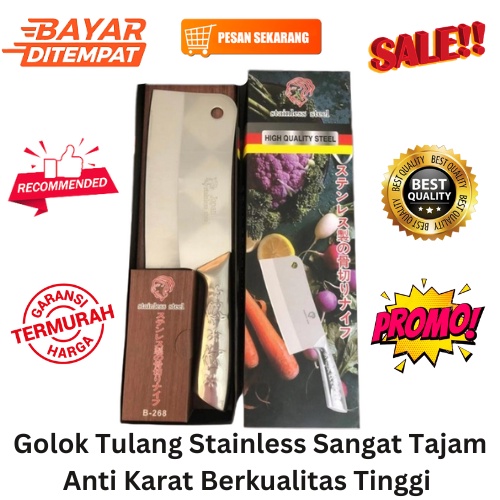 [BISA COD] PROMO Golok Tulang Stainless Sangat Tajam Anti Karat Berkualitas Tinggi Golok Daging Golok Potong Pisau Daging Pisau Sayur Pisau Dapur Pisau Potong Pisau Cincang Harga Terjangkau Murah