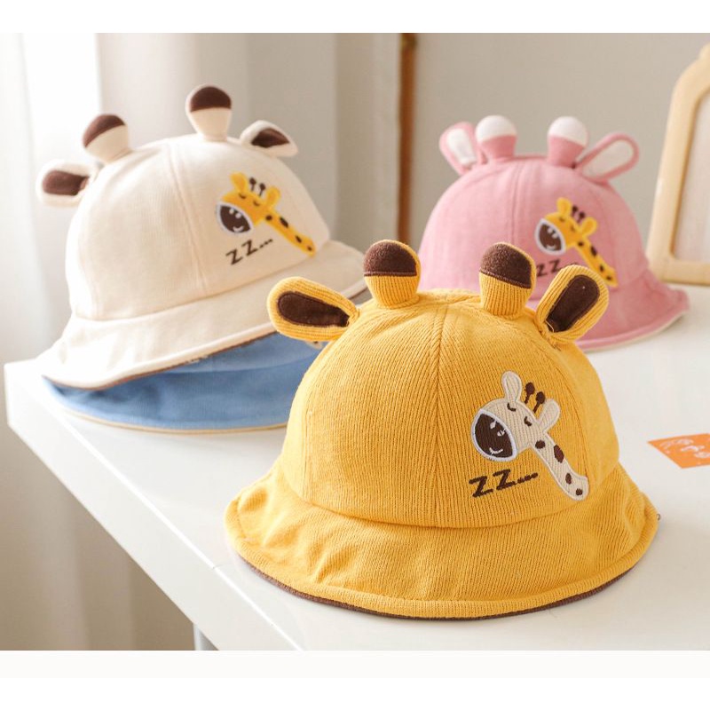 Topi bayi Bucket Hat Baby Giraffe zZ premium