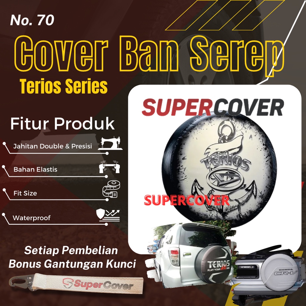 Sarung Ban Serep Daihatsu Terios Cover Ban Serep Kulit Sintetis Daihatsu Terios 70 Penutup Pelindung
