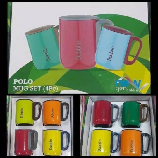 

Unik Gelas Polo 4Pcs Mug Set 4 Pcs 220 ml Gelas Stainless Dubblin DBN-1815 Limited