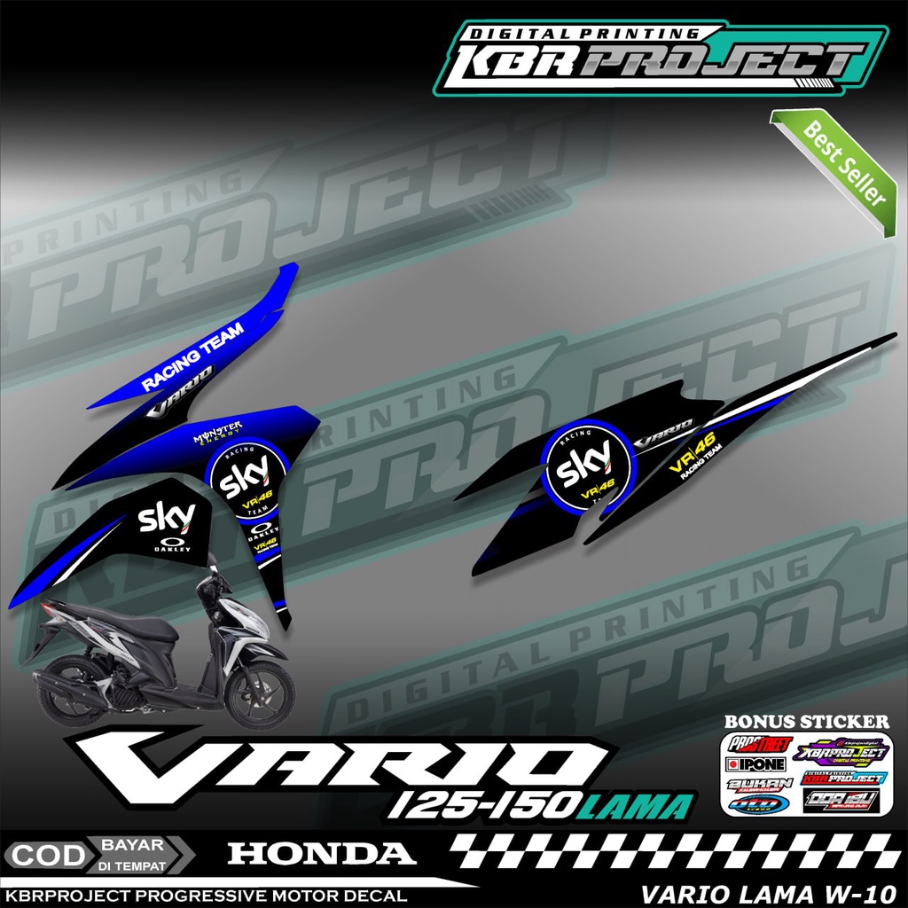 VARIO 125-150 LAMA STIKER SRTIPING MOTOR KEREN LIS VARIASI STIKER MOTOR HONDA RACING W.10 BISA COD
