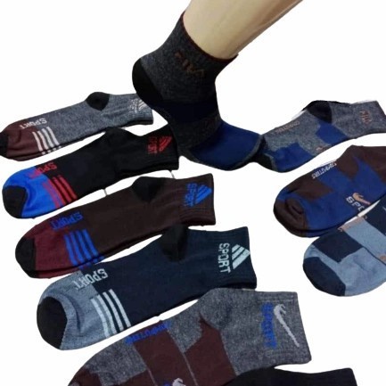 12 PASANG RANDOM KAOS KAKI OLAHRAGA PENDEK MOTIF RREMIUM SPORT SOCKS ANKLE PRIA WANITA DEWASA UNISEX