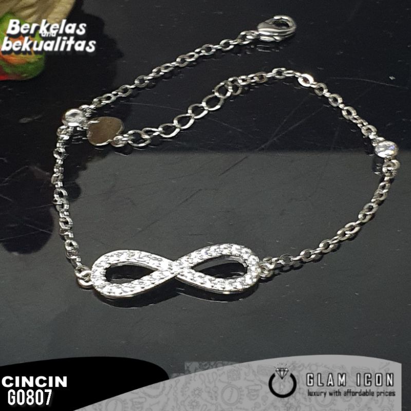 Gelang rantai wanita motif infinity eight G0807 GRG