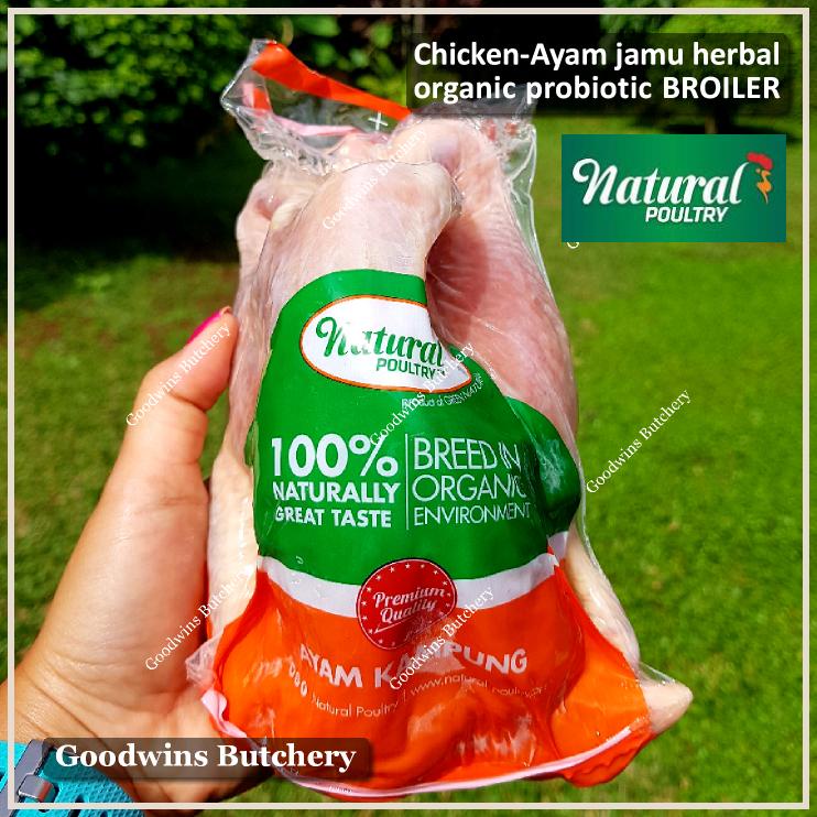 

Ayam PROBIOTIC chicken organic low-fat herbal jamu Natural Poultry KAMPUNG +/- 800 g/pc