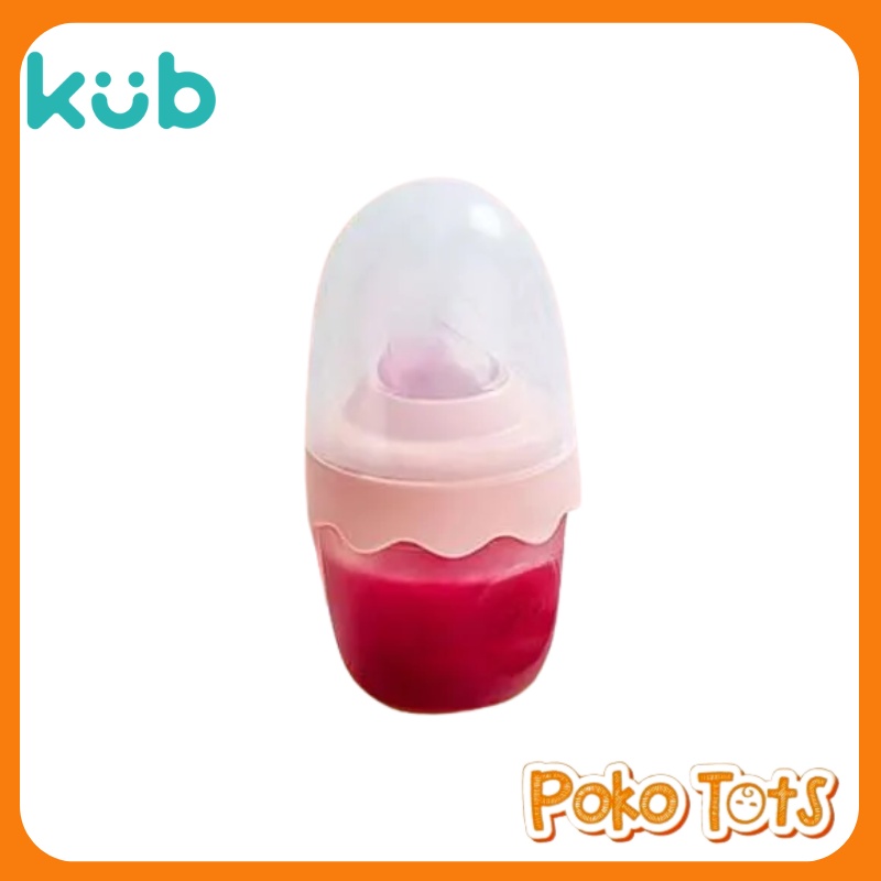 KUB Colorblock Baby Feeding Spoon 90ml Botol Dot Silicone Sendok Makan Bayi KUB