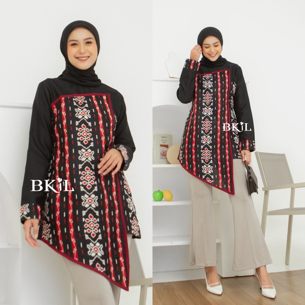 Baju Batik Wanita Modern Tunik Batik Wanita Atasan Batik Kerja Kantor Wanita