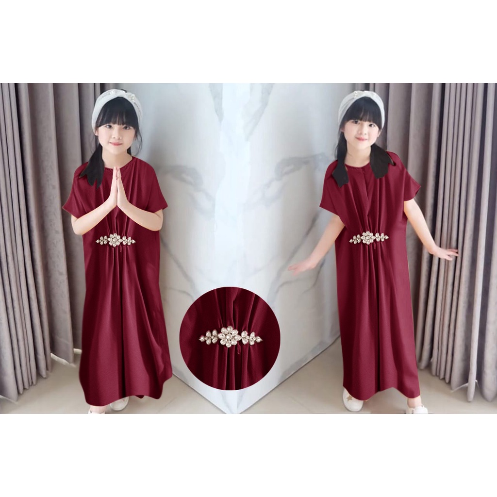 KAFTAN ANAK PEREMPUAN SHABIRA TERBARU 2023 3 SAMPAI 12 TAHUN FIT M L XL KAFTAN LEBARAN KEKINIAN