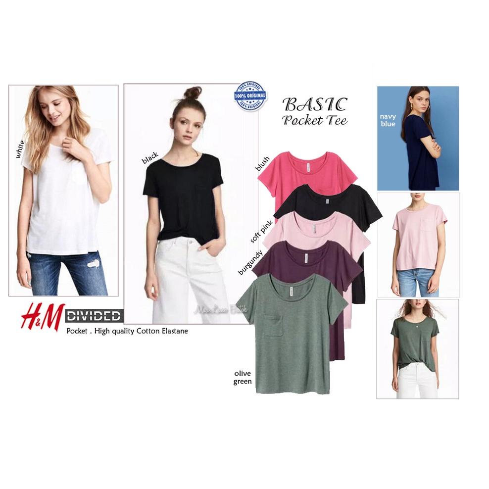 NEW STOCK HM Divided Basic Pocket Tee Kaos Polos Basic Kantong kaos basic daily inner blazer