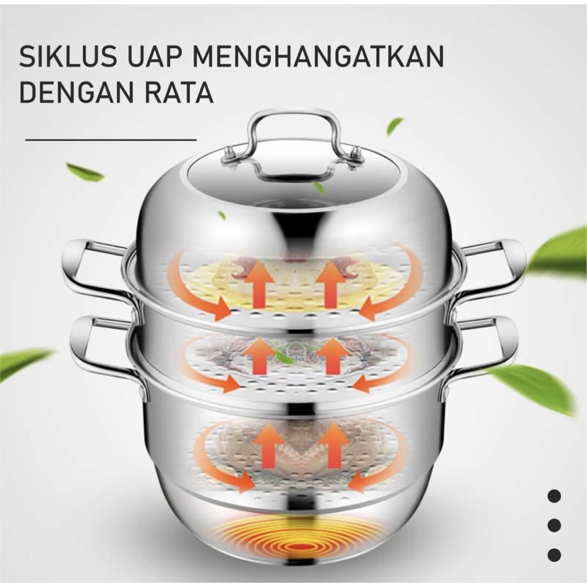 ( BISA COD ) PROMO PANCI KUKUS STEAMER 3 SUSUN / PANCI KUKUS 3 TINGKAT MULTIFUNGSI / PANCI KUKUS SERBAGUNA / PANCI SET